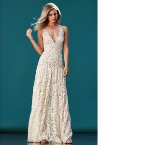Dress the population lace maxi dress